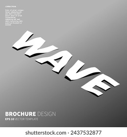 Wave Shadow Typo Effect, Paper cut-out effect font design.