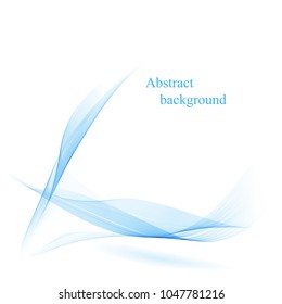 Wave with shadow.Abstract blue lines on a white background. Line art. Vector illustration. Colorful shiny wave with lines created using blend tool. Curved wavy line,smooth stripe.Design element.