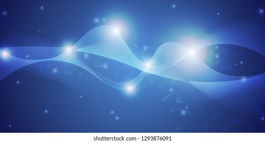 Wave with shadow.Abstract blue lines on a white background. Line art. Vector illustration. Colorful shiny wave with lines created using blend tool. Curved wavy line,smooth stripe.Design element.