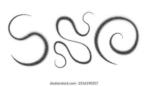 Wave shadows from different angles. Noise grain background, pointillism dots gradient or dotwork pattern, vector stipple effect. Grain noise halftone or grainy texture or dotwork grain noise.