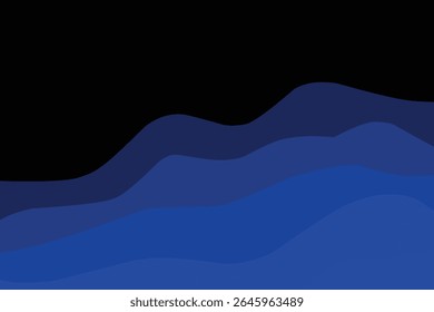Wave shape frame background blue on back. eps