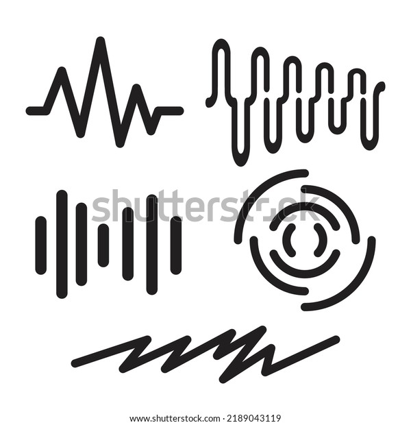 Wave Shape Icon Set Black Color Stock Vector (Royalty Free) 2189043119 ...