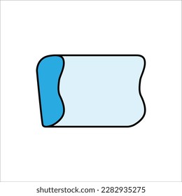 Wave shape pillow icon A pillow with two levels of height. Isolated vector image.