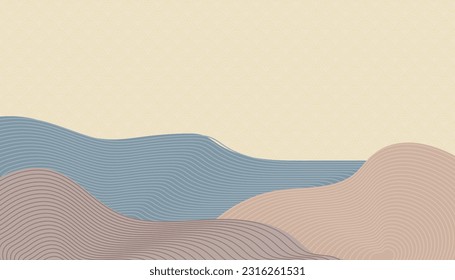 wave shaped line pattern background in pastel colors