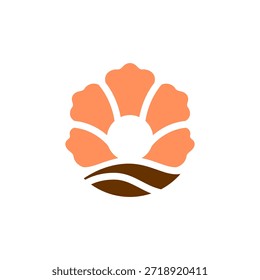 Icono de café de la cáscara de la onda. Marca del café del logotipo de la bebida