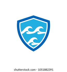 Wave Shield Logo Icon Design