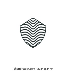 wave shield logo template icon