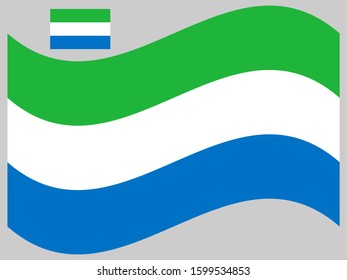 Wave Sierra Leone Flag Vector illustration eps 10