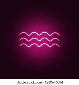 wave sign icon. Elements of Weather in neon style icons. Simple icon for websites, web design, mobile app, info graphics