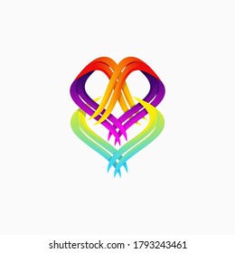 Wave sign rainbow design Vector illustration