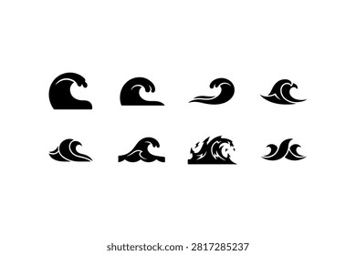 Wave Silhouette Vector Collection Set