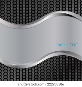 wave silver  plate on circle background vector illustration