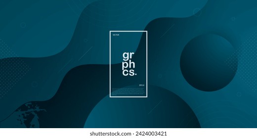 Wave simple abstract dark blue background with dynamic circle shape design and line pattern. Eps10 vector template