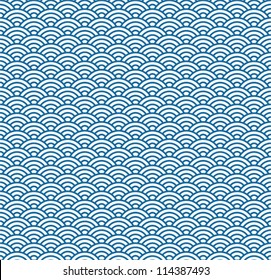 Wave Simple Seamless Blue Pattern