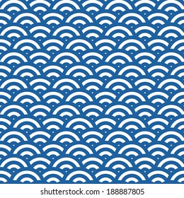 Wave simple seamless blue pattern