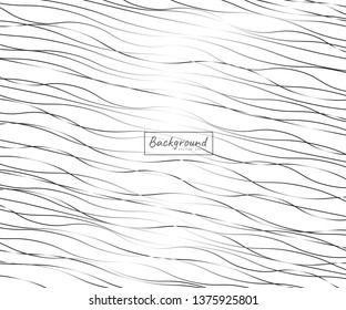 Wave simple seamless wavy line, smooth pattern, Black & white, web design, greeting card, textile, Technology background, Eps 10 vector illustration