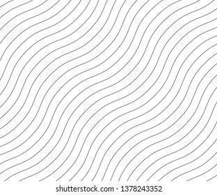 Wave simple seamless wavy line, smooth pattern, Black & white, web design, greeting card, textile, Technology background, Eps 10 vector illustration