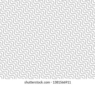 Wave simple seamless wavy line, smooth pattern, Black & white, web design, greeting card, textile, Technology background, Eps 10 vector illustration