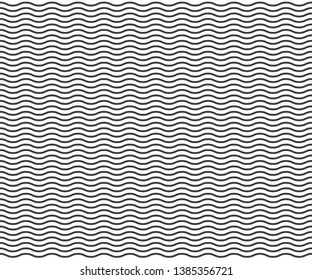 Wave Simple Seamless Wavy Line, Smooth Pattern, Black & White, Web Design, Greeting Card, Textile, Technology Background, Eps 10 Vector Illustration