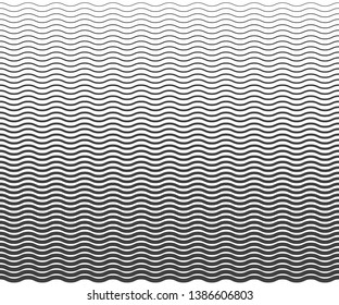 Wave Simple Seamless Wavy Line, Smooth Pattern, Black & White, Web Design, Greeting Card, Textile, Technology Background, Eps 10 Vector Illustration