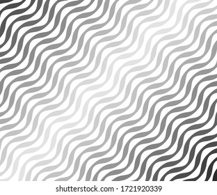 Wave Simple Seamless Wavy Line, Smooth Pattern, Black & White, Web Design, Greeting Card, Textile, Technology Background, Eps 10 Vector Illustration