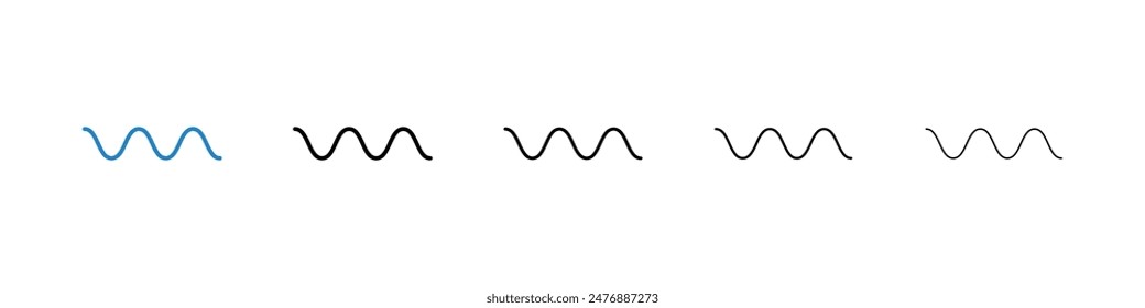 Wave sine black and white vector icon