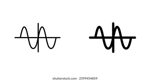 Wave sine flat simple vector icons illustration set.