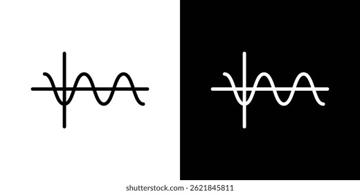 Wave sine icon concept stroke on white background