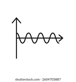 Wave sine icon isolated. simple vector icon on white background