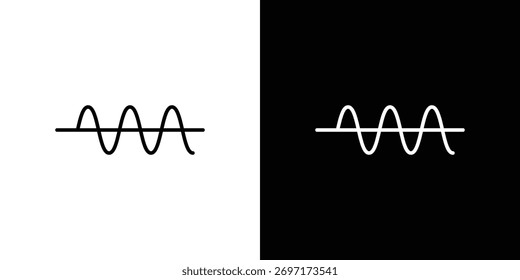 Icono sinusoidal de la onda para el logotipo de la Plantilla, diseños del Vector.