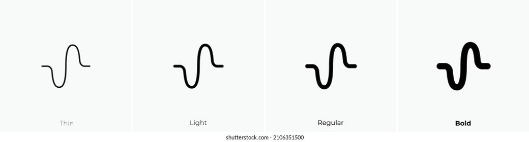 wave sine icon. Thin, Light Regular And Bold style design isolated on white background