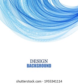  wave of smoke blue abstract background, vector design element
