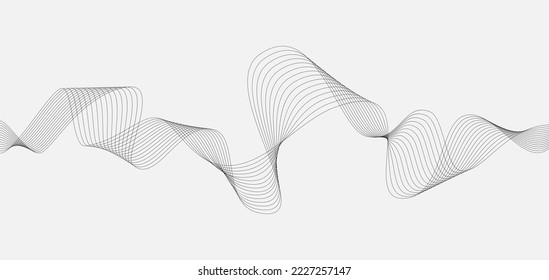 Wave Sound en estilo abstracto sobre fondo de luz. Conjunto de líneas de onda de señal digital. Vibración de voz humana, espectro digital de forma de onda de canciones, pulso de sonido, ecualizador de frecuencia de forma de onda. Vector.