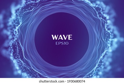 Wave of sound data. Abstract music vector background. Circle cloud music wave