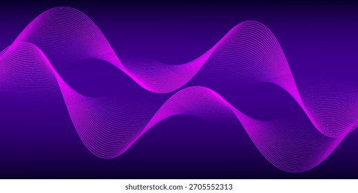 Wave Sound Line, abstrakte Linien Hintergrund, Grafik dünne Kurven Design-Element, elegante Tech-Flow-Hintergrund
