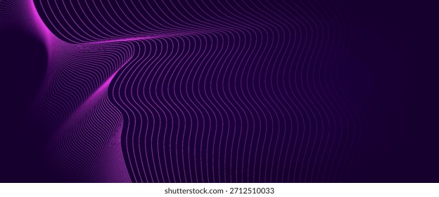 Línea de sonido de onda, fondo de líneas abstractas, elemento de diseño de curvas finas gráficas, telón de fondo de flujo de tecnología elegante. diseño simple, cartel
