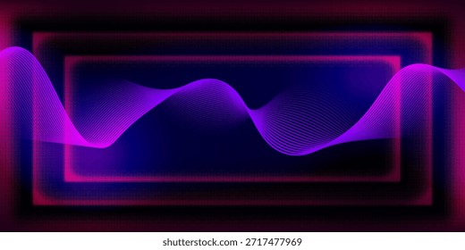 Linha de som de onda, plano de fundo de linhas abstratas, elemento de design de curvas finas gráficas, plano de fundo de fluxo de tecnologia elegante