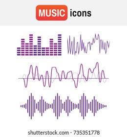 wave sound music. Sound waves concept vector