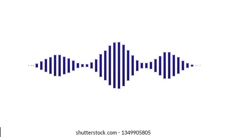 Wave sound vector background. Music flow soundwave design, dark elements isolated on white backdrop. Radio beat frequency consist of lines.