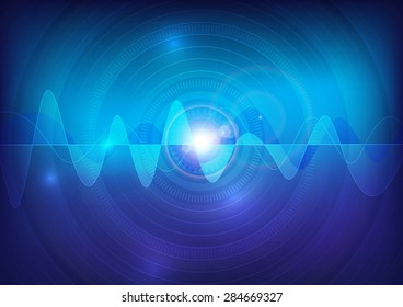 wave sound vector pulse abstract technology background
