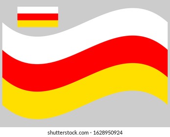 Wave South Ossetia Flag Vector