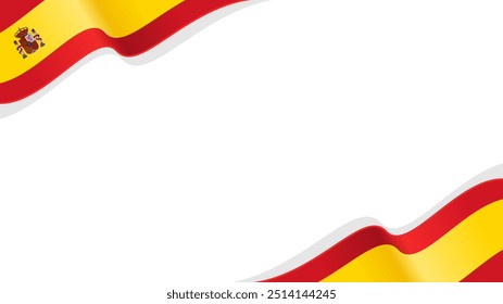 wave spain flag vector background with copy space for text. spain national day