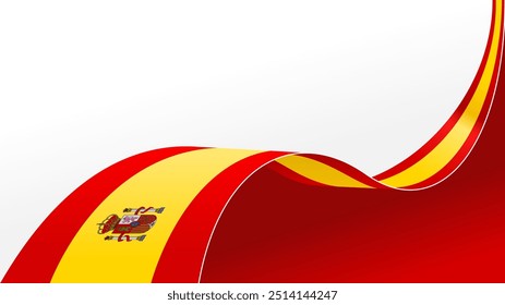 Wellenspanien-Flagge, Vektorhintergrund mit Kopienraum für Text. Spanischer Nationalfeiertag