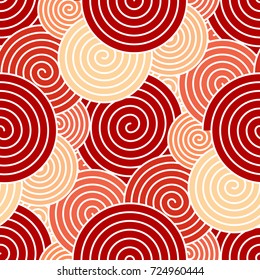 Wave spirals abstract pattern in soft vintage colours, perfectly for app or web