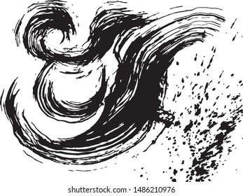 wave splash. brush stroke wave.