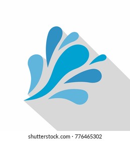 Wave splash icon. Flat illustration of wave splash vector icon for web