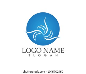 wave splash icon logo design concept