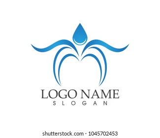 wave splash icon logo design concept