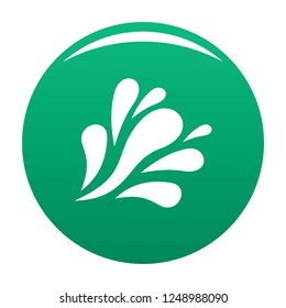Wave splash icon. Simple illustration of wave splash vector icon for any design green