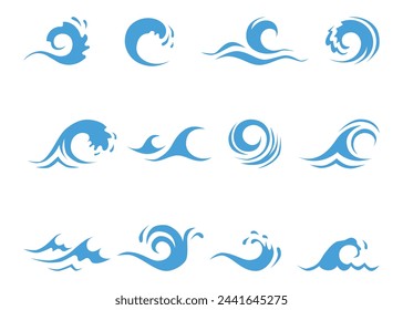 Wave Splash Illustration. Wave Splash Element. Wave Gradient Vector.